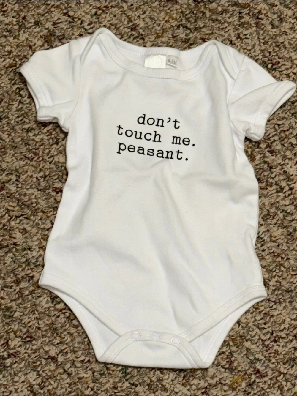 Baby boy girl 6-9 months one piece Short Sleeve Bodysuit shirt organic cotton